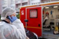 Rescue operation of people infected with coronavirus disease (COVID-19) in Strasbourg