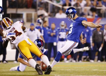 Giants kicker Josh Brown will miss the season opener against the Cowboys. (AP)