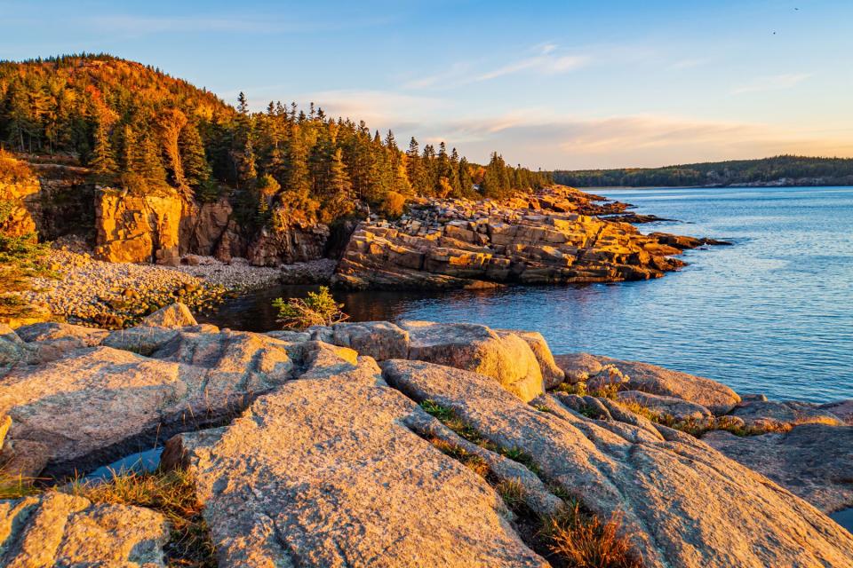 Monument Beach on the coast of Acadia National Park
