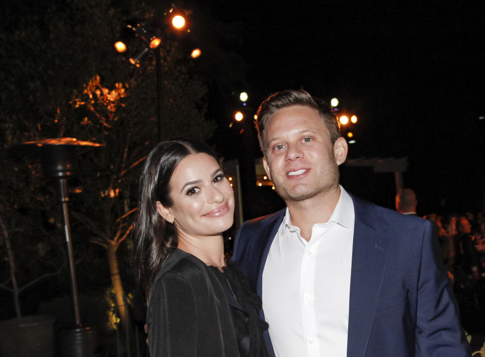 Lea Michele and Zandy Reich attend the Family Equality Los Angeles Impact Awards 2019 at a Private Residence on October 05, 2019 in Los Angeles, California. (Photo by Tibrina Hobson/Getty Images for Family Equality)