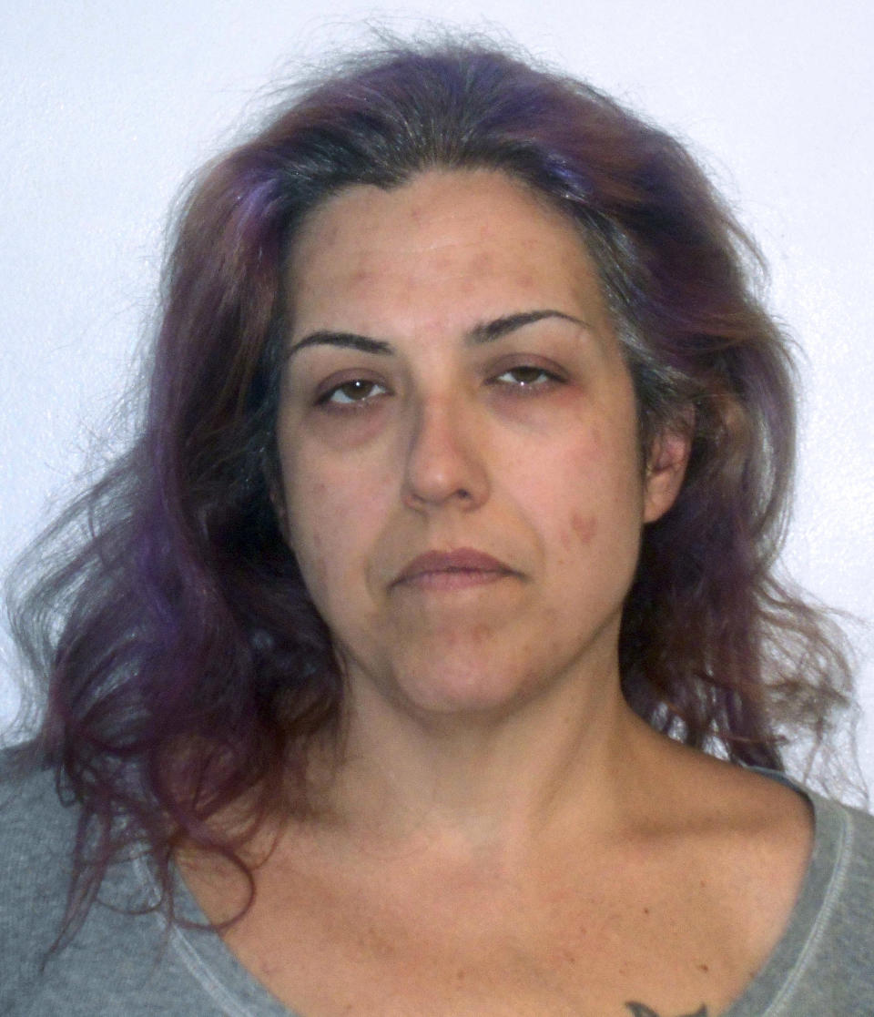 This booking photo released Wednesday, March 8, 2017, by the Concord, N.H., Police Department shows Rhianna Frenette arrested and accused of giving heroin and methamphetamine to Felicia Farruggia, who had demanded to be injected with the drugs while in labor with her son in September 2016. The state took custody of the baby boy after he was born. Police also arrested Farruggia. (Concord Police Department via AP)