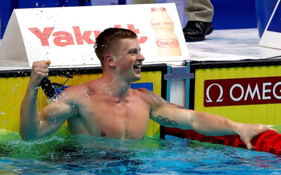 Adam Peaty reacts to his time of 25.95secs - Getty Images Europe