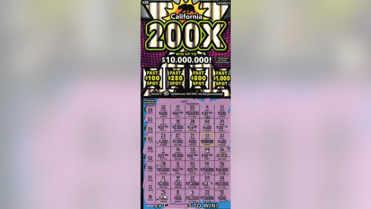 <div>Steve Love's winning ticket. / California Lottery</div>