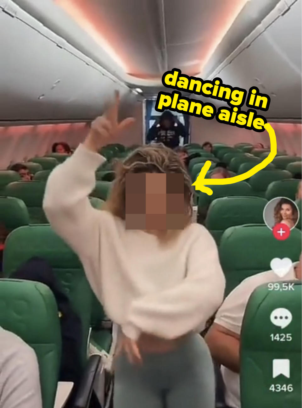 "Dancing in the plane aisle"