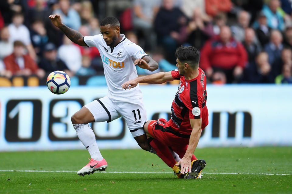 Luciano Narsingh doing what he was brought to Swansea to do!