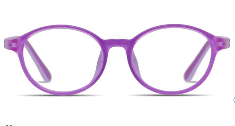 You can find these rounded <a href="https://fave.co/3fULHbH" target="_blank" rel="noopener noreferrer">kids blue light-blocking glasses</a> in seven colors. Find them for $46 at <a href="https://fave.co/3fULHbH" target="_blank" rel="noopener noreferrer">Glasses USA</a>.