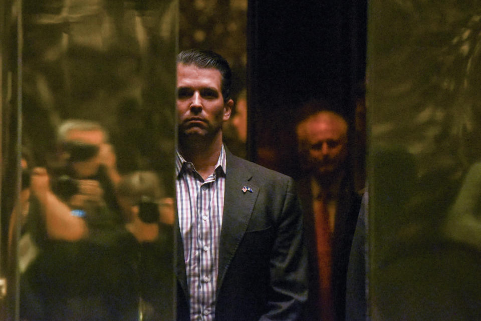 Donald Trump Jr. arrives at Trump Tower in New York City, U.S. January 18, 2017. REUTERS/Stephanie Keith