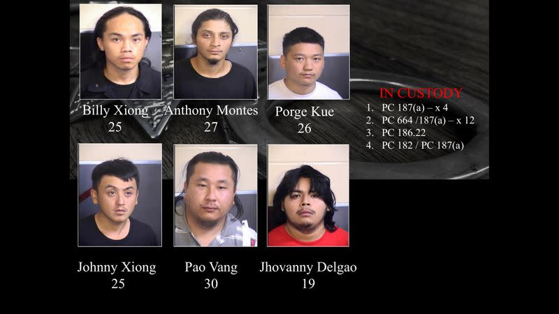 A photo of arrested suspects linked to a November shooting in Fresno