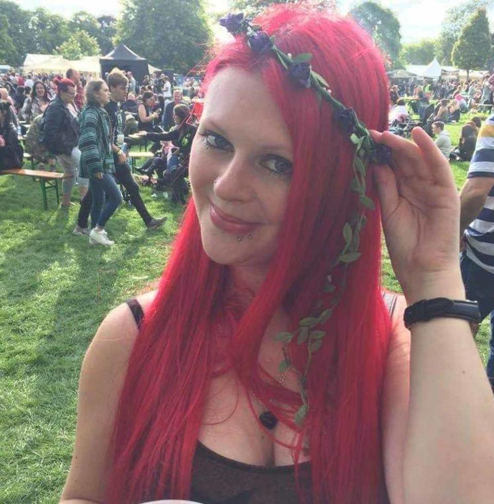 Becky at a music festival before she had cancer, in August 2017 (Collect/PA Real Life).