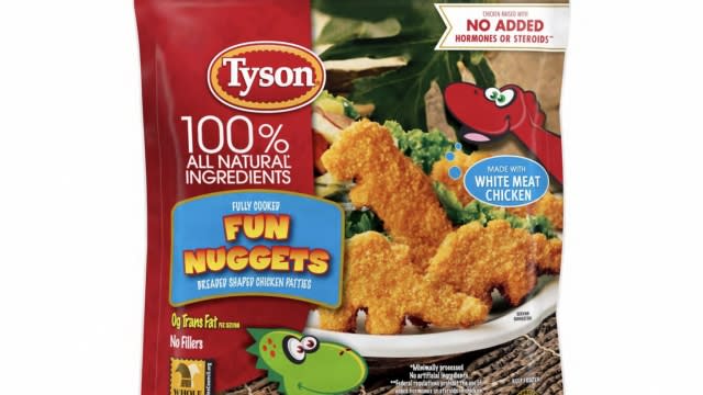 Tyson dinosaur-shaped chicken nuggets