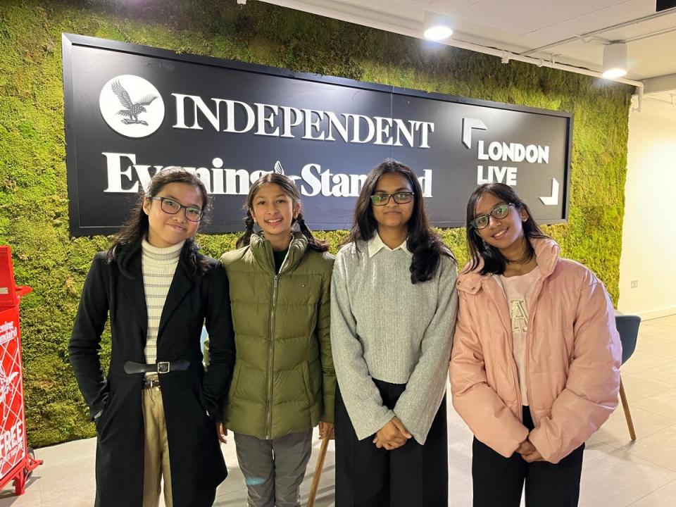 The Commonwealth essay competition winners take a tour of the ES office (Evening Standard)