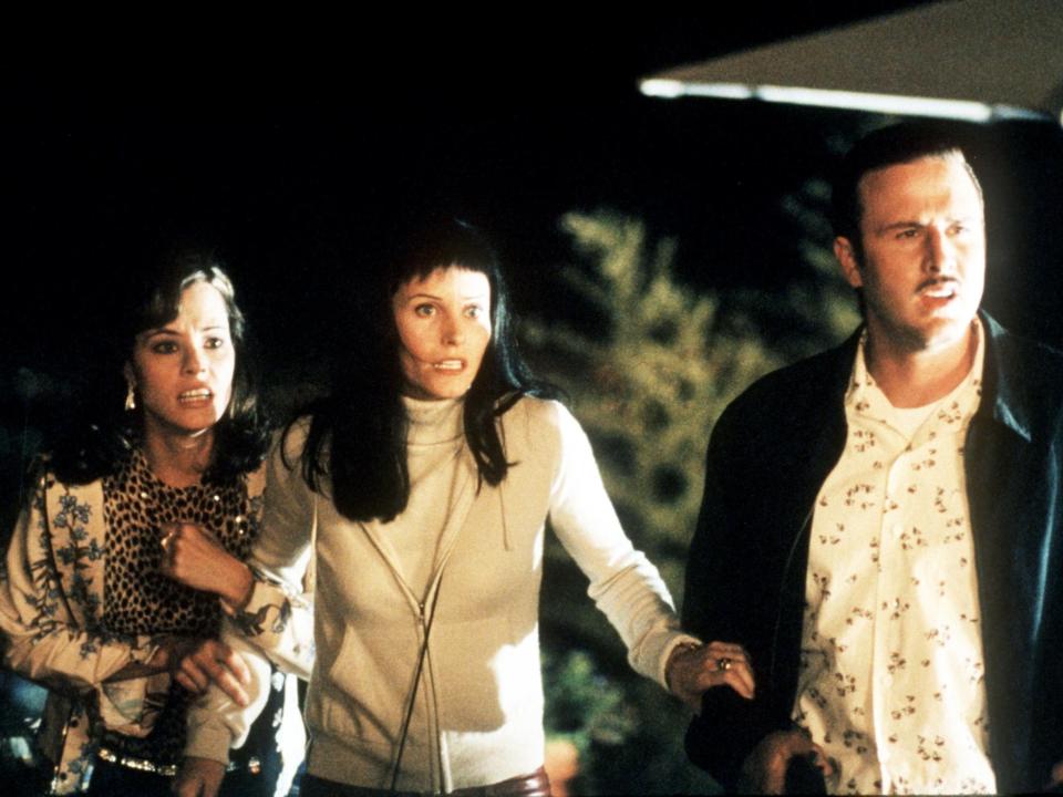 Parker Posey, Courteney Cox Arquette and David Arquette in Wes Craven's "Scream 3."