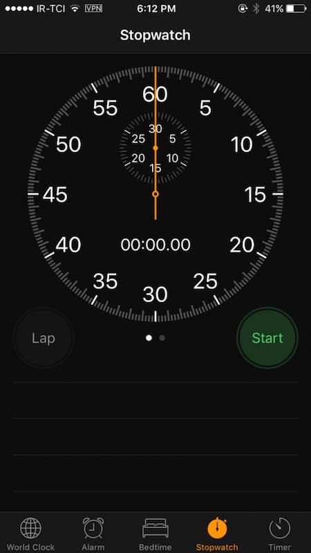 ios 10 stopwatch