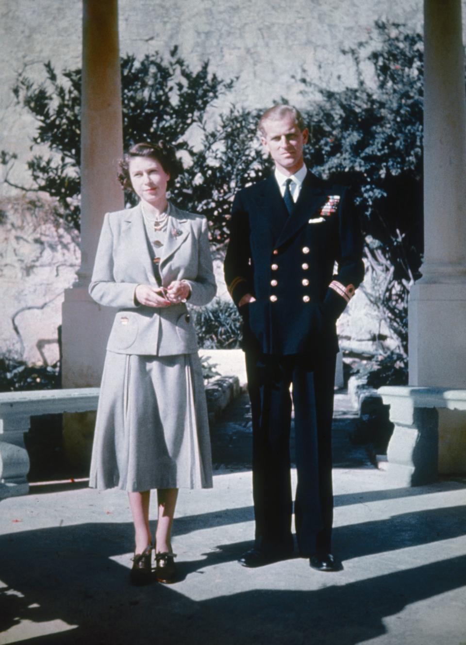 <p>Princess Elizabeth and her husband Prince Philip, Duke of Edinburgh during their honeymoon in Malta, 1947. </p>