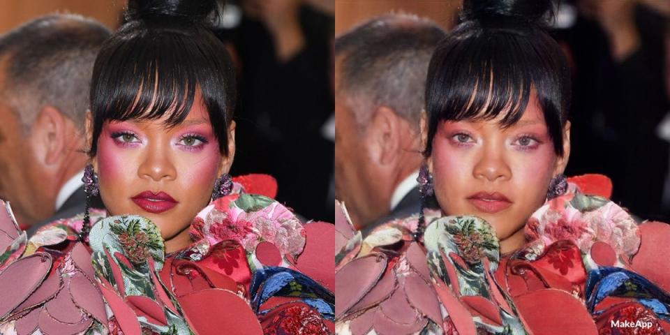 <p>Voilà à quoi aurait ressemblé Riri si elle avait assisté au Met Gala sans maquillage. </p>