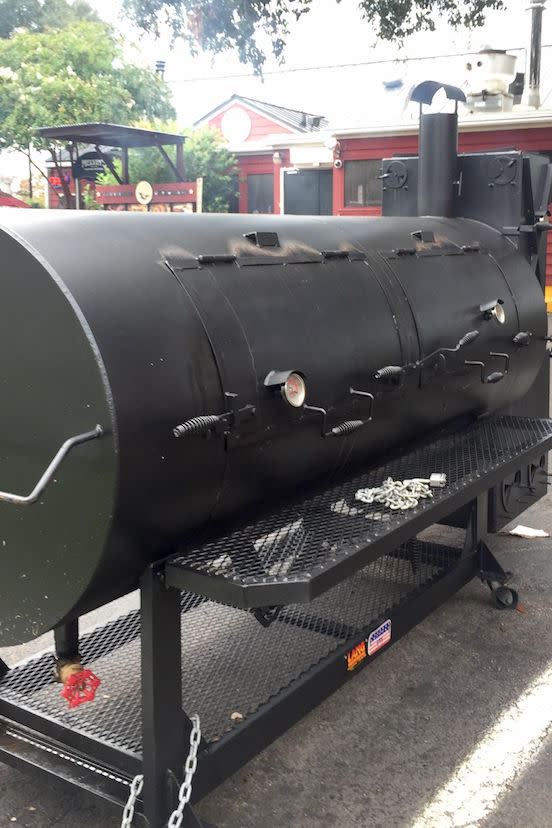 <em>Wood-burning Lang offset smokers are the latest addition at Melvin's Legendary Barbecue</em>