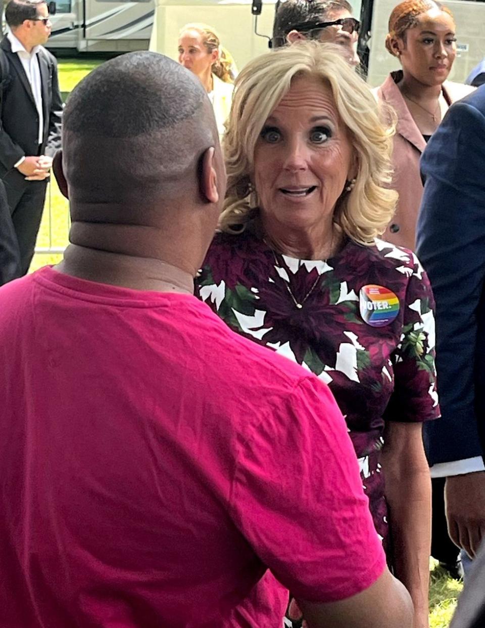 Pittsburgh LGBTQ Pride festival surprise FLOTUS visit press pool writer Christopher Wiggins