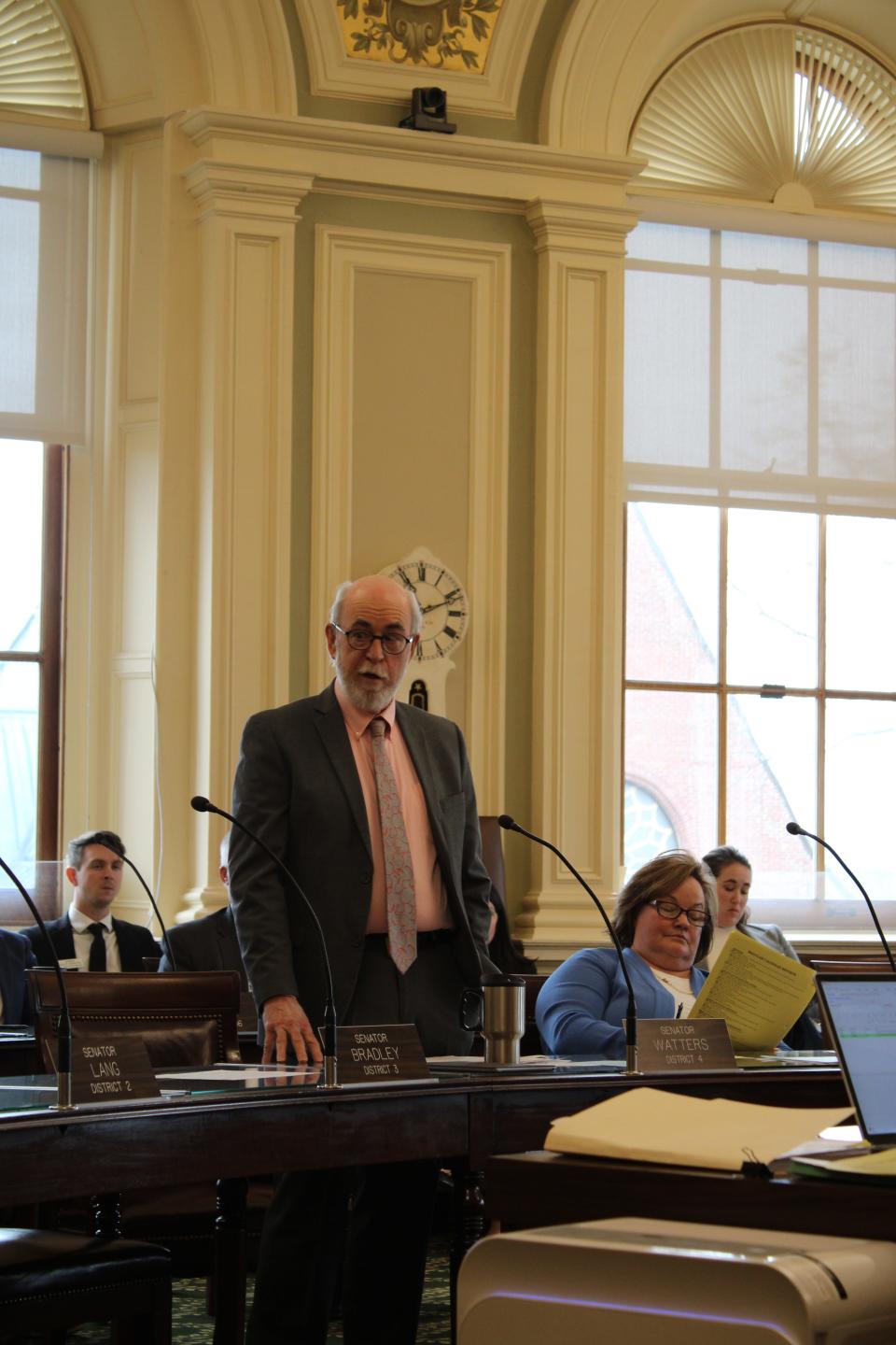 Sen. David Watters, D-Dover, speaks on the Senate floor.