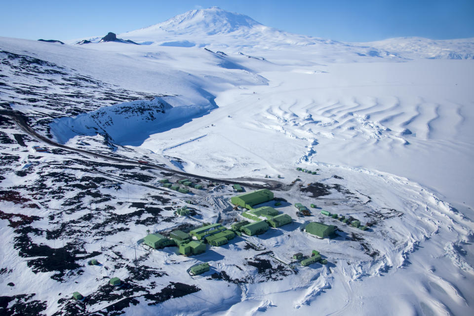 Aerial view of New Zealand's Scott Base in Antarctica on Nov. 14, 2011. Delegations from Russia and Ukraine are among those meeting in Australia to decide the future of Antarctica's pristine waters. (Anthony Powell/Antarctica New Zealand via AP)