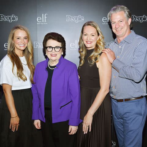 <p>Stephen Lovekin/Shutterstock</p> Leah Wyar, Billie Jean King, Wendy Naugle, Neil Vogel