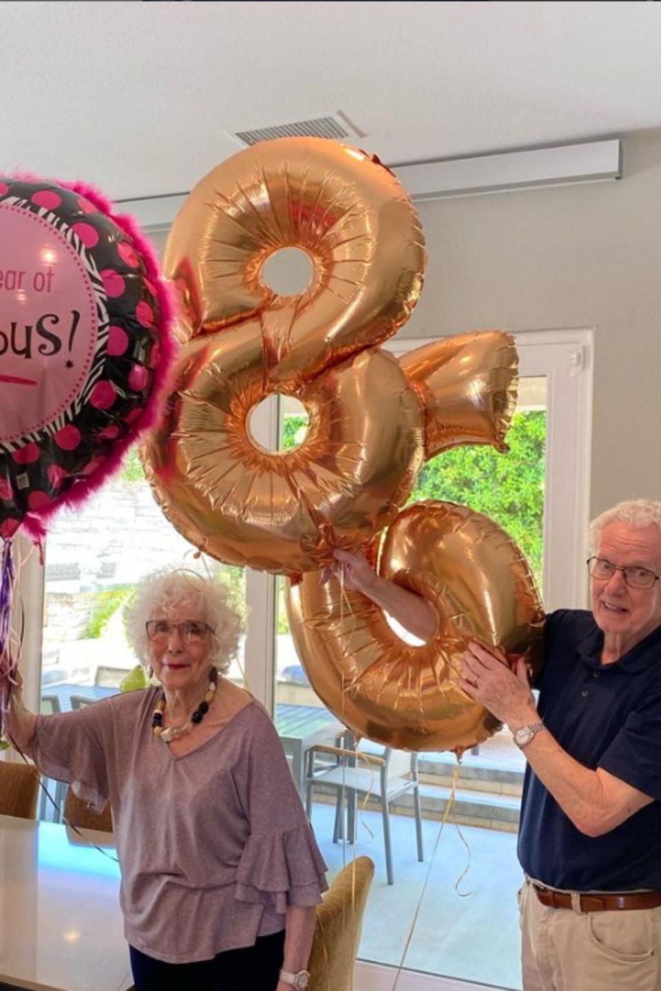 The actor celebrated Marion’s  86th birthday alongside his father when they stayed with him during lockdown in 2020 (John Barrowman/instagram)