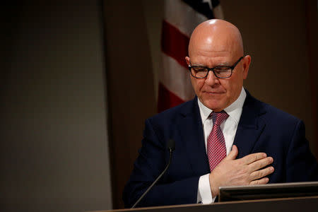 National Security Adviser H.R. McMaster speaks at the at United States Holocaust Memorial Museum in Washington, U.S. March 15, 2018. REUTERS/Brendan McDermid