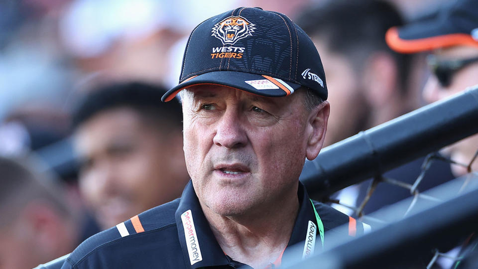 Coach Tim Sheens has been left out of the loop in a couple of major discussions at the Wests Tigers. Pic: Getty