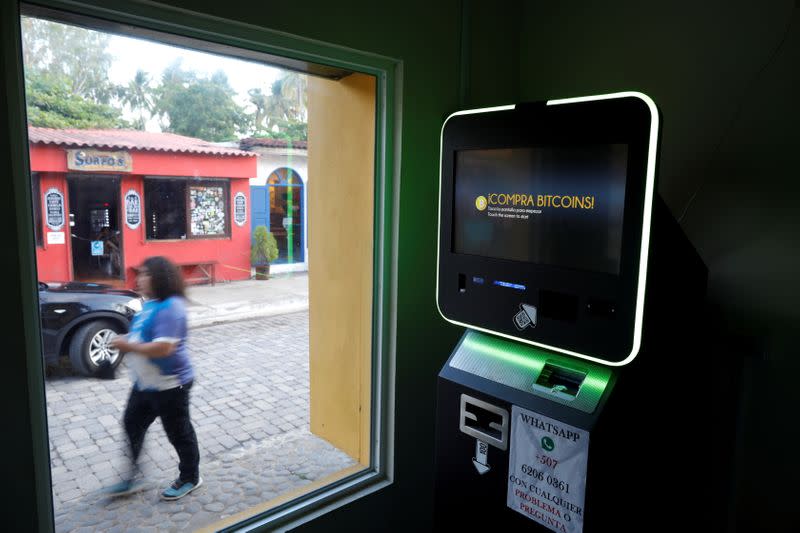 FILE PHOTO: People use Bitcoin in El Zonte Beach in Tamanique, El Salvador