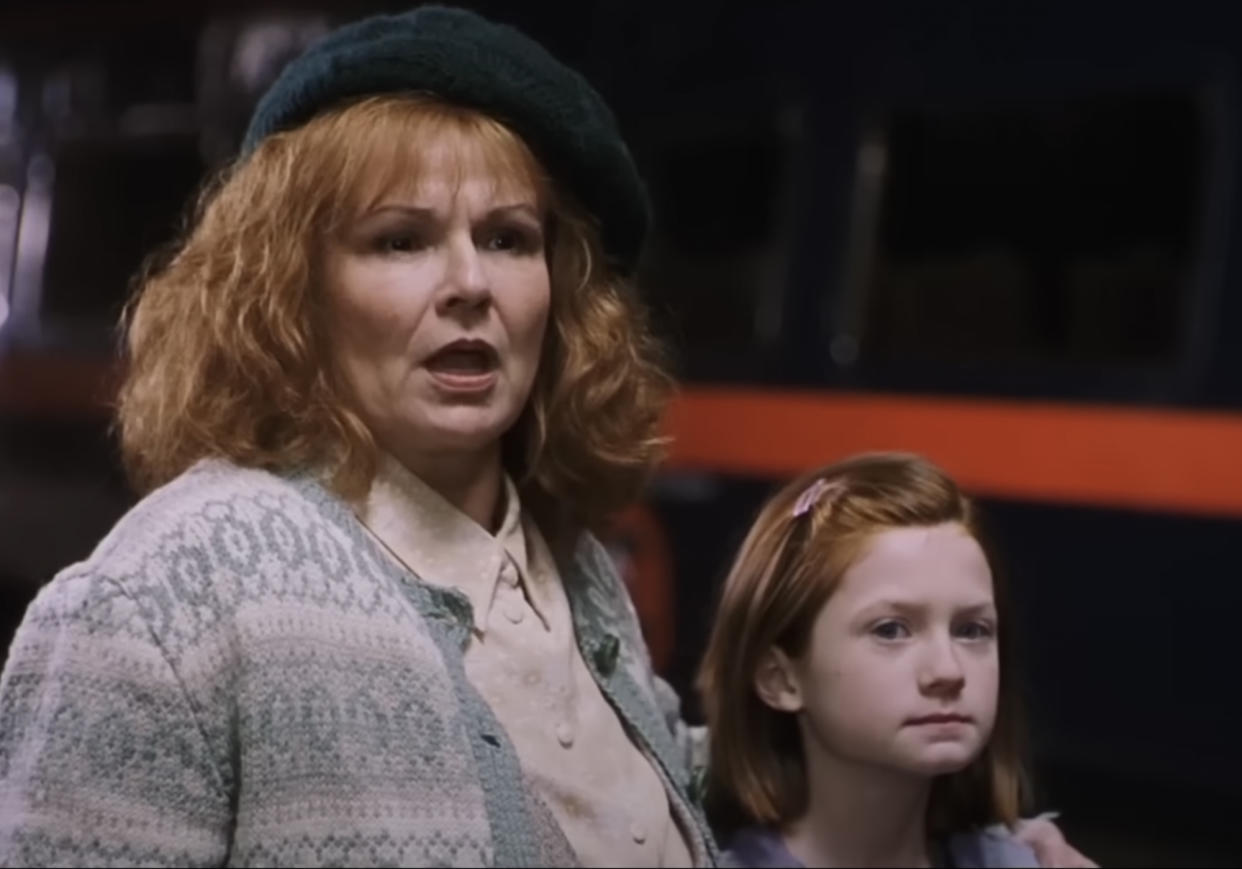 Julie Walters and Bonnie Wright in 'Harry Potter and the Sorcerer's Stone'