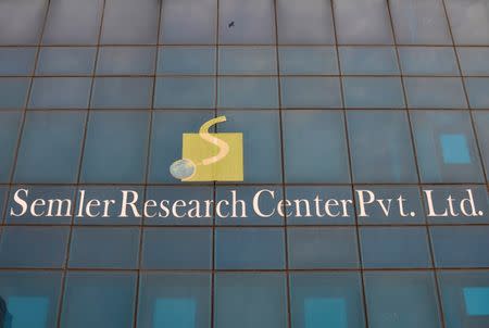 The logo of Semler Research Centre is seen on its closed office building in Bengaluru, India, October 13, 2016. REUTERS/Abhishek N. Chinnappa