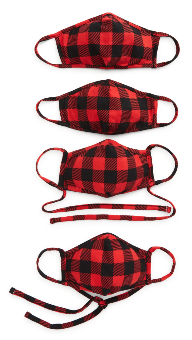 Nordstrom Buffalo Check 4-Pack Family Face Masks