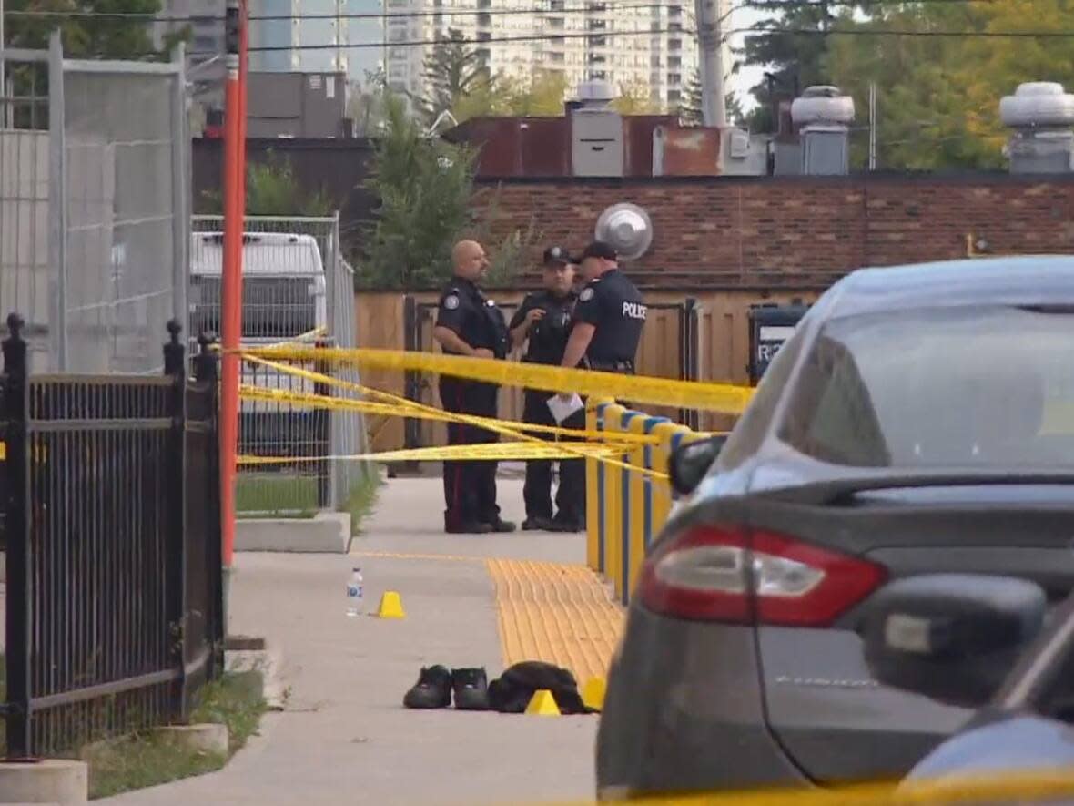 A 16-year-old boy has been charged with first degree murder in the daytime shooting death of a 17-year-old boy in Scarborough, Toronto police said on Wednesday. (Darek Zdzienicki/CBC - image credit)