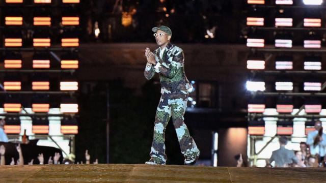 Pharrell Teases Louis Vuitton Football-Inspired Jersey at Paris Fashion Week