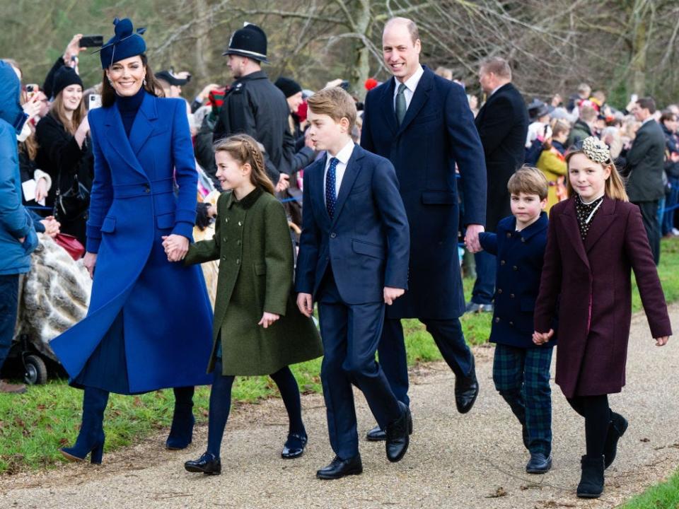 Prince William, Kate Middleton, and their kids on Christmas in 2023