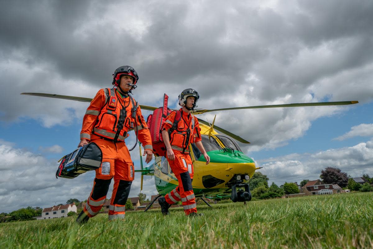 Wiltshire Air Ambulance paramedics arriving to the scene of an emergency <i>(Image: Wiltshire Air Ambulance)</i>