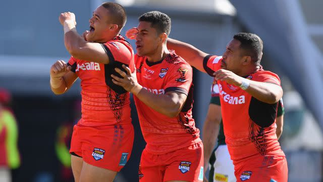 Tonga celebrate. Image: Getty