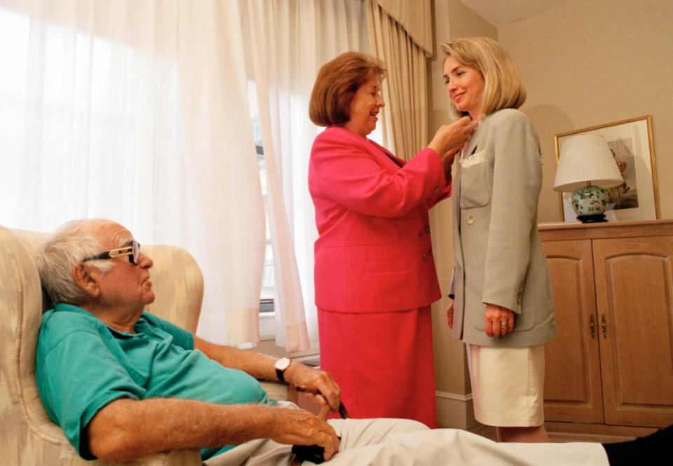 Hillary Clinton with her parents at the Democratic National Convention