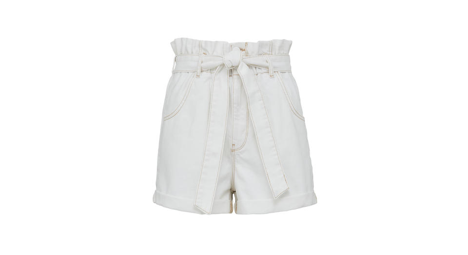 Paperbag Elasticated Waist Denim Shorts 