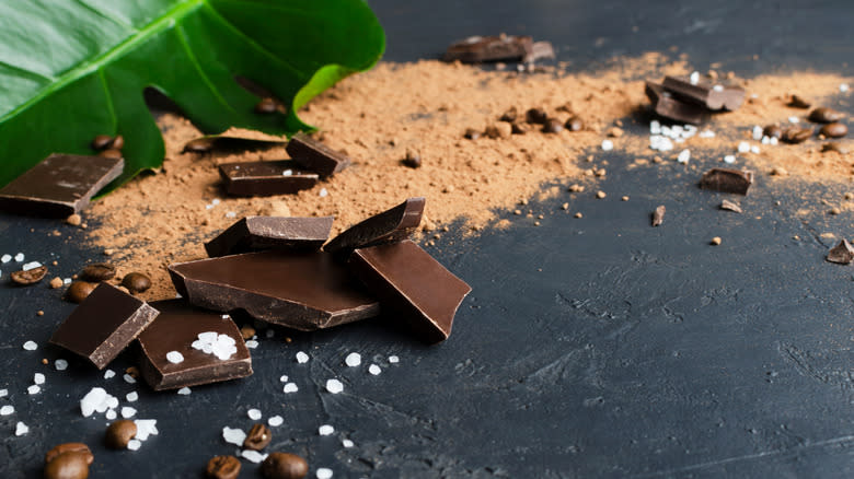 Cocoa powder, chocolate, and salt 