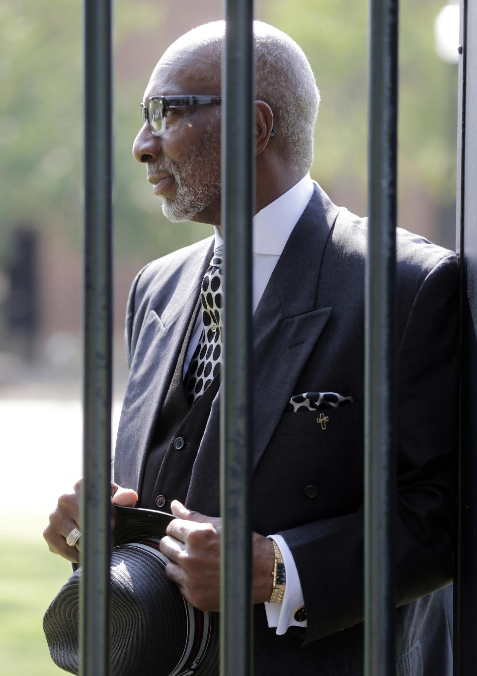 Rev. Isreal Grant stands in Kelly Ingram Park in Birmingham, Ala., Friday, Sept. 6, 2013. Grant says he has never missed an election. "My father quoted to me that there would never be a black president. If he were alive today, it would be too much for him." (AP Photo/Dave Martin)