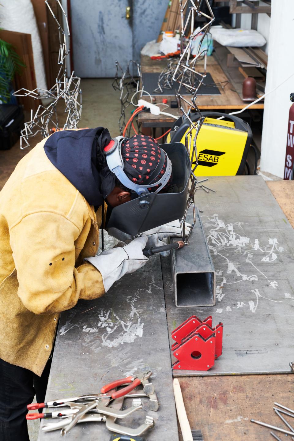 Nurse welds all of his pieces by hand.