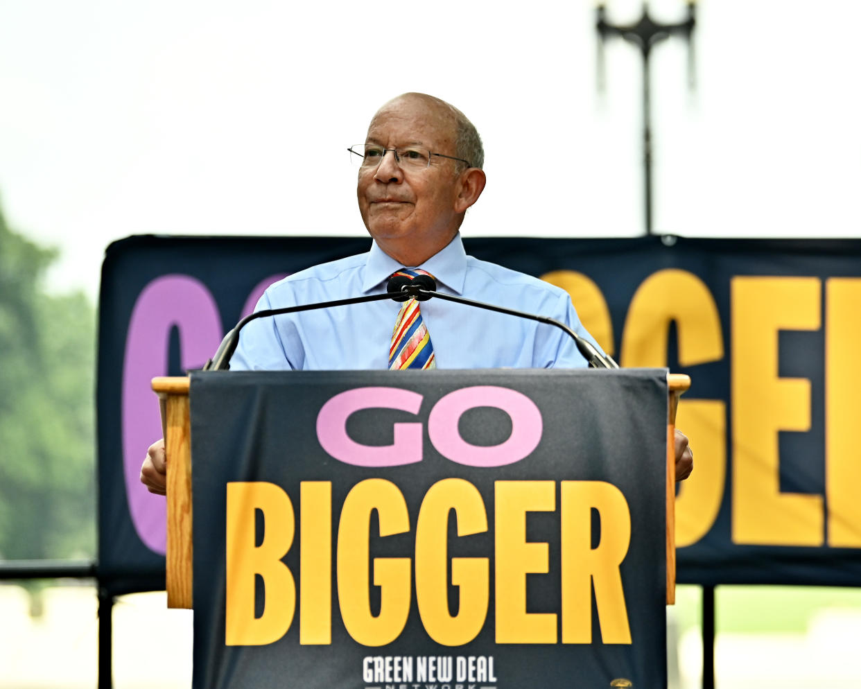 Rep. Peter DeFazio speaks at Go Bigger on Climate, Care, and Justice! on July 20, 2021 in Washington, DC. (Shannon Finney/Getty Images for Green New Deal Network)