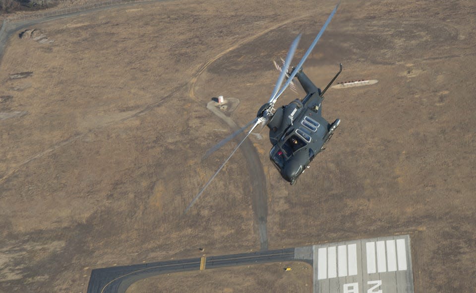 A MH-139 Grey Wolf helicopter undergoes U.S. Air Force testing