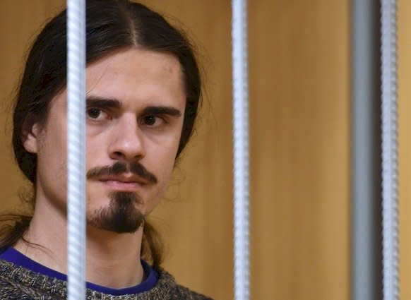 在7月的示威中涉嫌攻擊警察的俄羅斯示威人士波德科巴耶夫(Ivan Podkopayev)，3日被莫斯科法庭判處3年徒刑。(圖取自推特)
