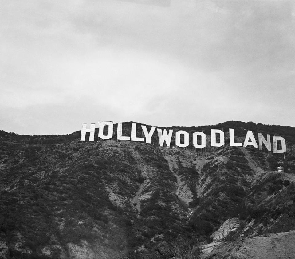 3/3/1924: "Hollywoodland" sign, California.