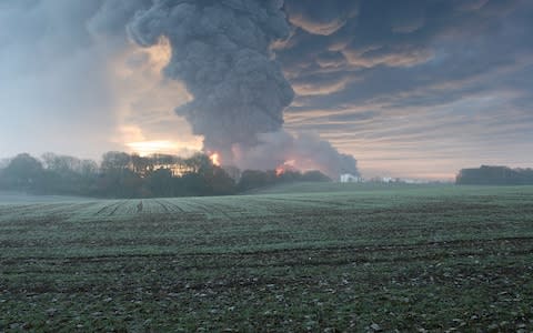 Buncefield oil depot up in flames - Credit: istock