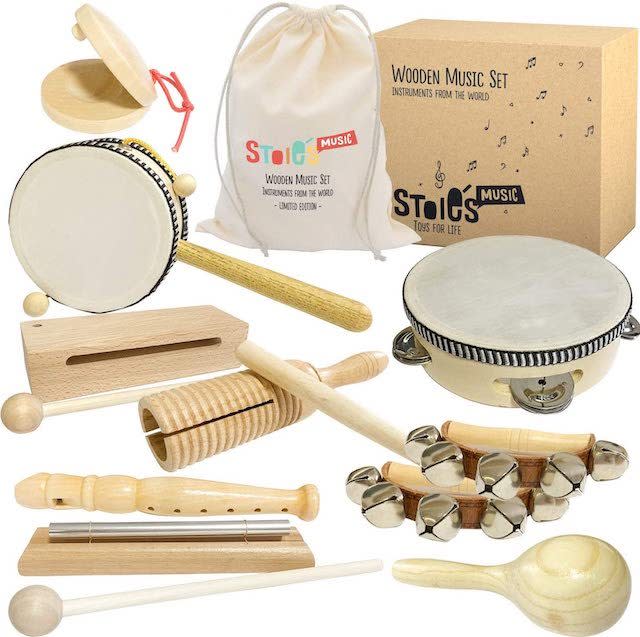 Stoie's Wooden Instruments best music set for kids on Amazon