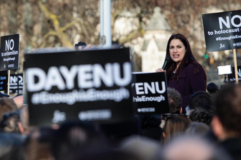 Protest: Labour MP Luciana Berger speaks out at an anti-Semitism march last month (Getty Images)