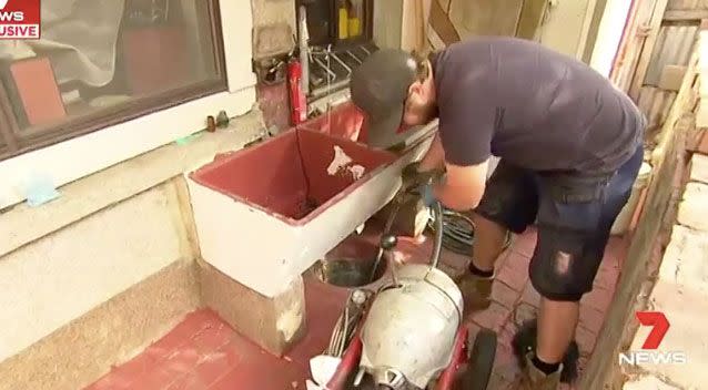 plumber Shane McKenzie made the incredible discovery in a pipe. Photo: 7 News