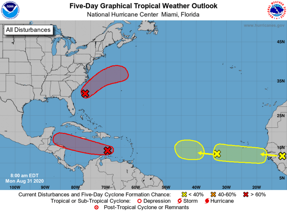 The National Hurricane Center is tracking four tropical waves in the Atlantic Basin this week.
